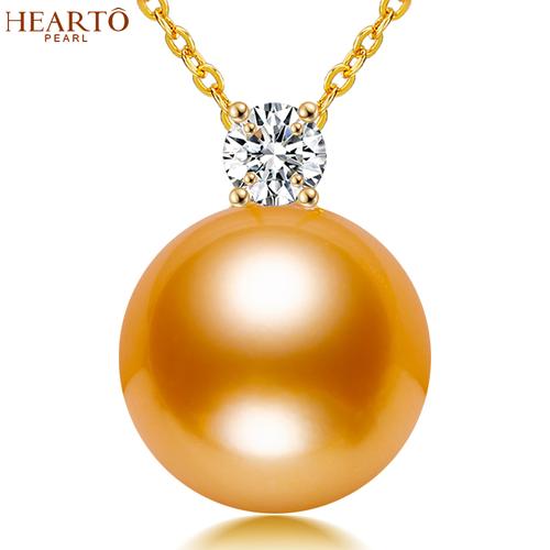 金正圆海水珍珠项链单颗锁链节日礼物珠宝首饰送至由""直接销售和发货